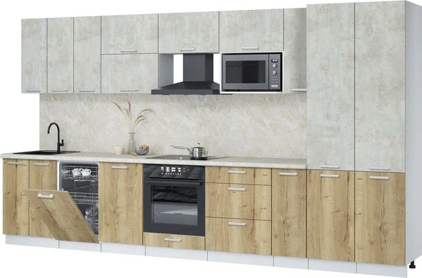 Кухонный гарнитур Интерлиния Мила Лайт 3.8-ПМ4  - фото