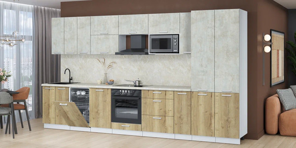 Кухонный гарнитур Интерлиния Мила Лайт 3.8-ПМ4 