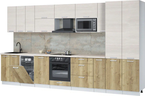 Кухонный гарнитур Интерлиния Мила Лайт 3.8-ПМ4  - фото