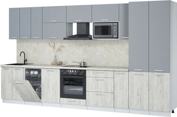 Кухонный гарнитур Интерлиния Мила Лайт 3.8-ПМ4  - фото