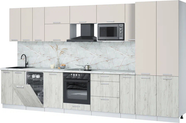 Кухонный гарнитур Интерлиния Мила Лайт 3.8-ПМ4  - фото