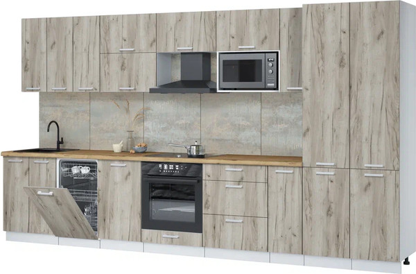 Кухонный гарнитур Интерлиния Мила Лайт 3.8-ПМ4  - фото