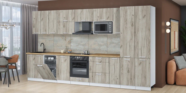 Кухонный гарнитур Интерлиния Мила Лайт 3.8-ПМ4 