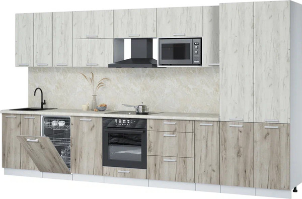 Кухонный гарнитур Интерлиния Мила Лайт 3.8-ПМ4  - фото