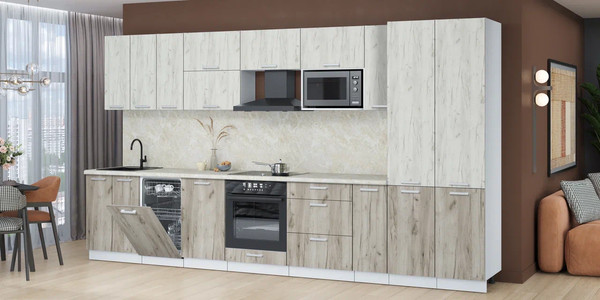 Кухонный гарнитур Интерлиния Мила Лайт 3.8-ПМ4 