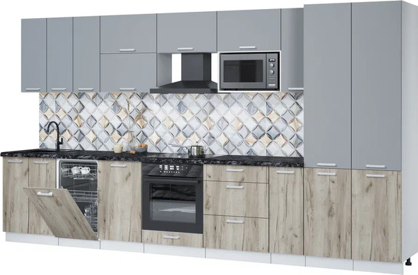 Кухонный гарнитур Интерлиния Мила Лайт 3.8-ПМ4  - фото