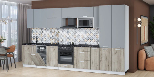 Кухонный гарнитур Интерлиния Мила Лайт 3.8-ПМ4 