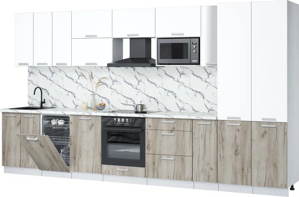 Кухонный гарнитур Интерлиния Мила Лайт 3.8-ПМ4  - фото