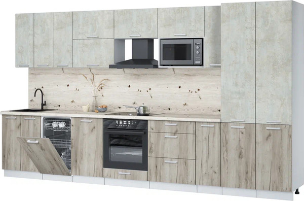 Кухонный гарнитур Интерлиния Мила Лайт 3.8-ПМ4  - фото