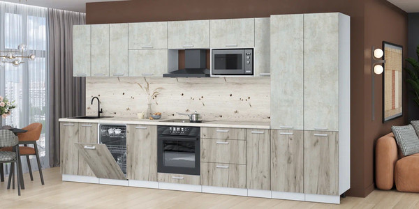 Кухонный гарнитур Интерлиния Мила Лайт 3.8-ПМ4 