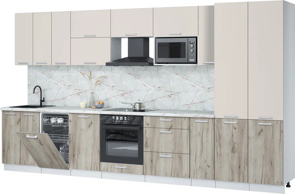 Кухонный гарнитур Интерлиния Мила Лайт 3.8-ПМ4  - фото