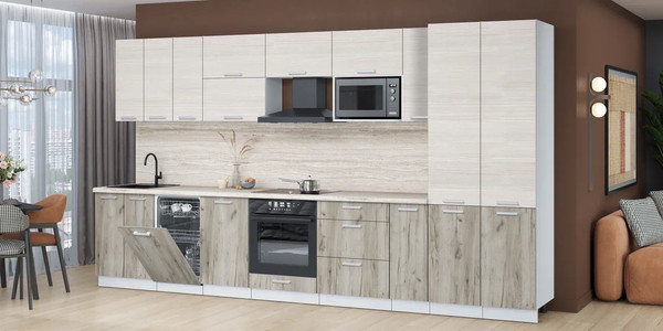 Кухонный гарнитур Интерлиния Мила Лайт 3.8-ПМ4 