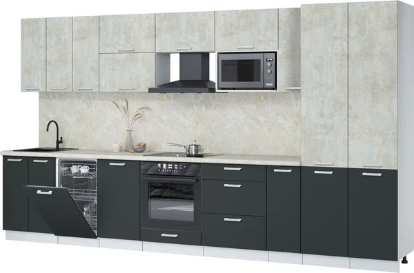 Кухонный гарнитур Интерлиния Мила Лайт 3.8-ПМ4 - фото