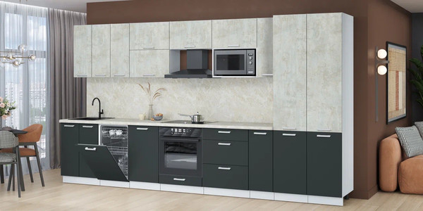 Кухонный гарнитур Интерлиния Мила Лайт 3.8-ПМ4