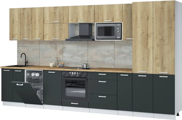 Кухонный гарнитур Интерлиния Мила Лайт 3.8-ПМ4  - фото