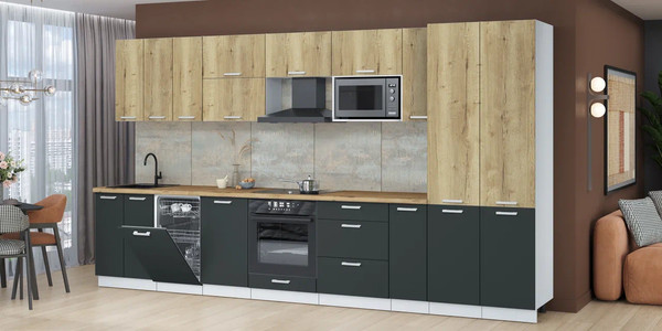 Кухонный гарнитур Интерлиния Мила Лайт 3.8-ПМ4 