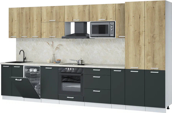 Кухонный гарнитур Интерлиния Мила Лайт 3.8-ПМ4 