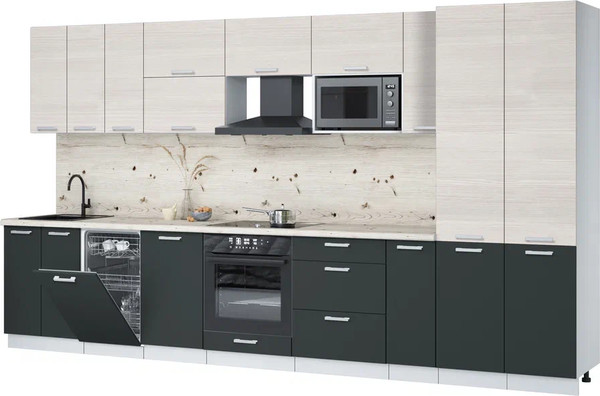 Кухонный гарнитур Интерлиния Мила Лайт 3.8-ПМ4  - фото