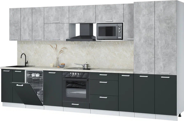 Кухонный гарнитур Интерлиния Мила Лайт 3.8-ПМ4  - фото