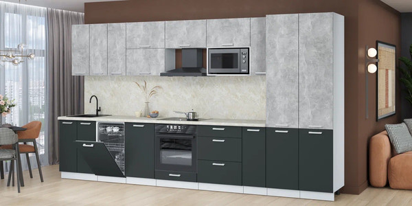 Кухонный гарнитур Интерлиния Мила Лайт 3.8-ПМ4 