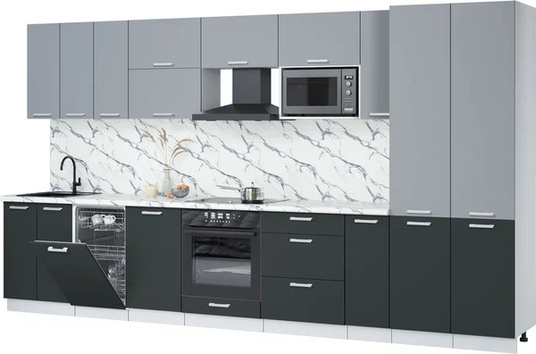 Кухонный гарнитур Интерлиния Мила Лайт 3.8-ПМ4  - фото