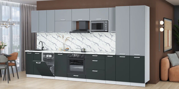 Кухонный гарнитур Интерлиния Мила Лайт 3.8-ПМ4 