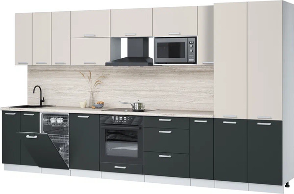 Кухонный гарнитур Интерлиния Мила Лайт 3.8-ПМ4  - фото