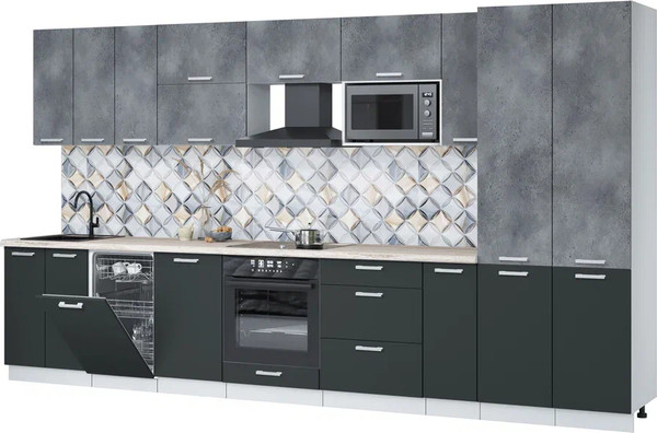 Кухонный гарнитур Интерлиния Мила Лайт 3.8-ПМ4  - фото