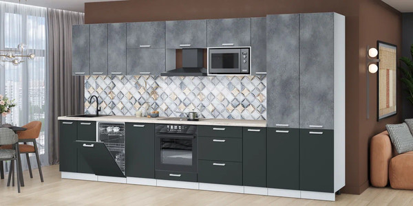 Кухонный гарнитур Интерлиния Мила Лайт 3.8-ПМ4 