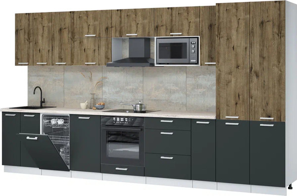 Кухонный гарнитур Интерлиния Мила Лайт 3.8-ПМ4  - фото