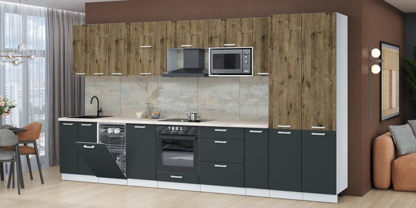 Кухонный гарнитур Интерлиния Мила Лайт 3.8-ПМ4 