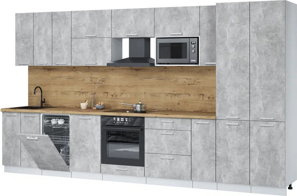 Кухонный гарнитур Интерлиния Мила Лайт 3.8-ПМ4 - фото