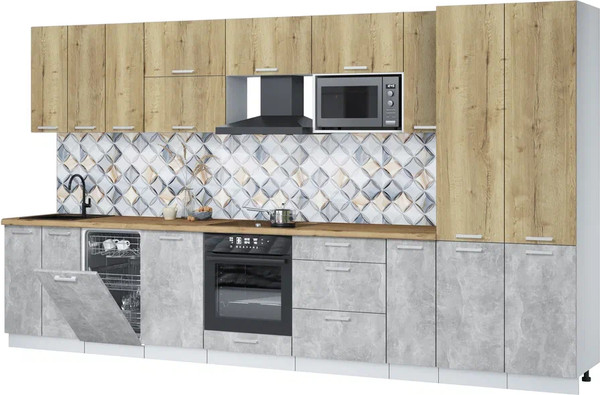 Кухонный гарнитур Интерлиния Мила Лайт 3.8-ПМ4 - фото