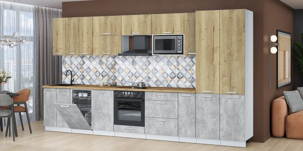 Кухонный гарнитур Интерлиния Мила Лайт 3.8-ПМ4