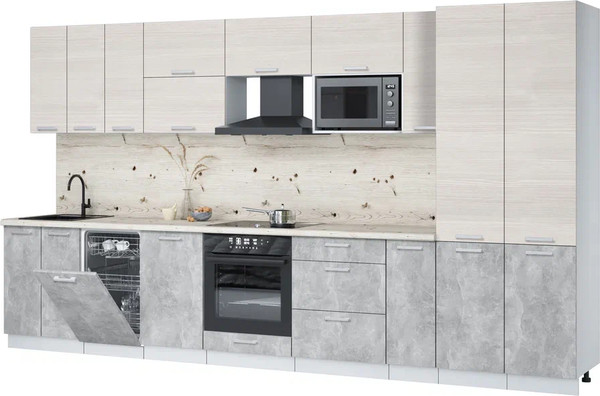 Кухонный гарнитур Интерлиния Мила Лайт 3.8-ПМ4 - фото