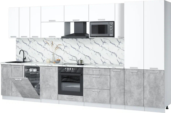 Кухонный гарнитур Интерлиния Мила Лайт 3.8-ПМ4  - фото