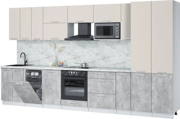 Кухонный гарнитур Интерлиния Мила Лайт 3.8-ПМ4  - фото