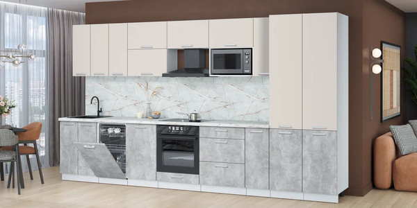 Кухонный гарнитур Интерлиния Мила Лайт 3.8-ПМ4 