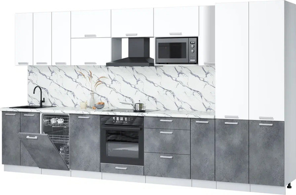 Кухонный гарнитур Интерлиния Мила Лайт 3.8-ПМ4  - фото