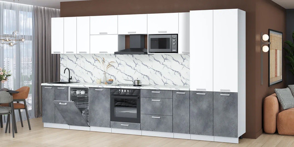 Кухонный гарнитур Интерлиния Мила Лайт 3.8-ПМ4 