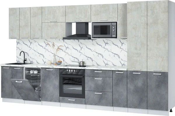 Кухонный гарнитур Интерлиния Мила Лайт 3.8-ПМ4  - фото