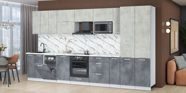 Кухонный гарнитур Интерлиния Мила Лайт 3.8-ПМ4 