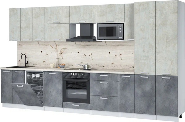 Кухонный гарнитур Интерлиния Мила Лайт 3.8-ПМ4  - фото