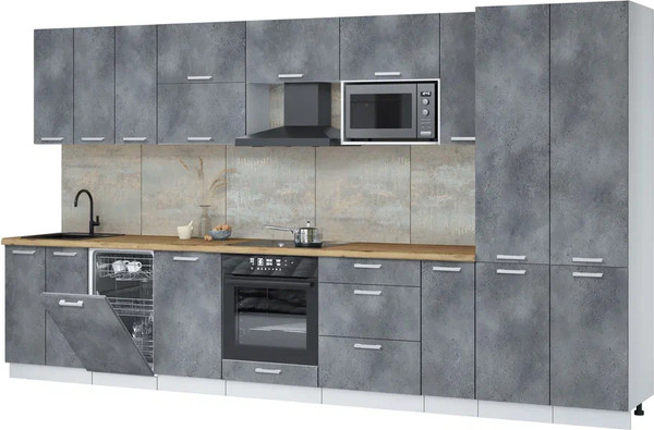 Кухонный гарнитур Интерлиния Мила Лайт 3.8-ПМ4  - фото