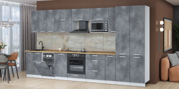 Кухонный гарнитур Интерлиния Мила Лайт 3.8-ПМ4 