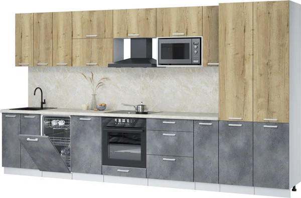 Кухонный гарнитур Интерлиния Мила Лайт 3.8-ПМ4  - фото