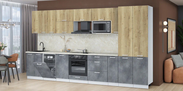 Кухонный гарнитур Интерлиния Мила Лайт 3.8-ПМ4 