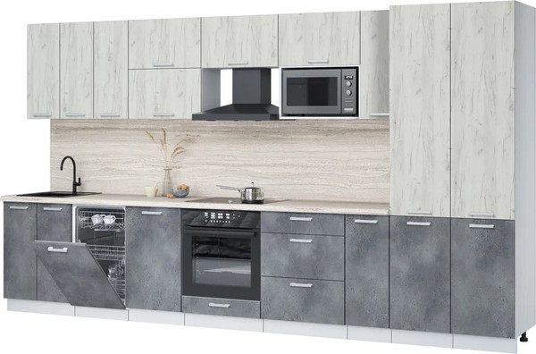 Кухонный гарнитур Интерлиния Мила Лайт 3.8-ПМ4  - фото