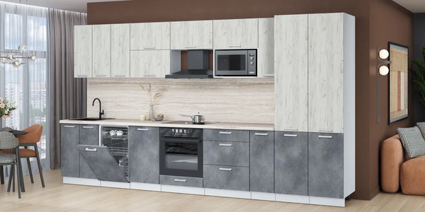 Кухонный гарнитур Интерлиния Мила Лайт 3.8-ПМ4 