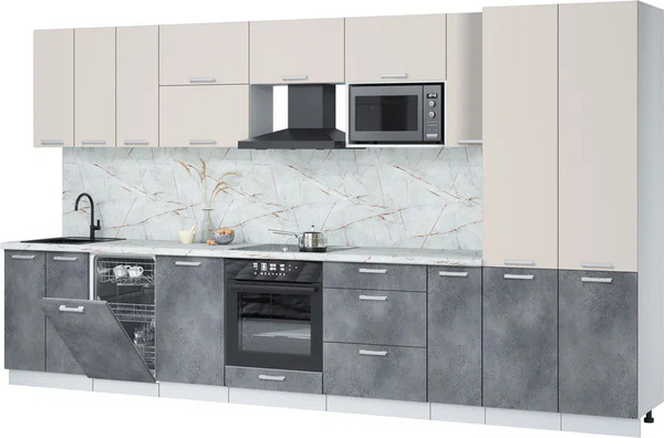 Кухонный гарнитур Интерлиния Мила Лайт 3.8-ПМ4 - фото